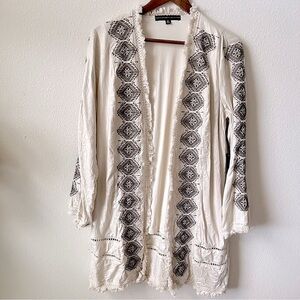 Torrid Limited Edition Bohemian Hippie Cream Black Geometric Patterned Cardigan
